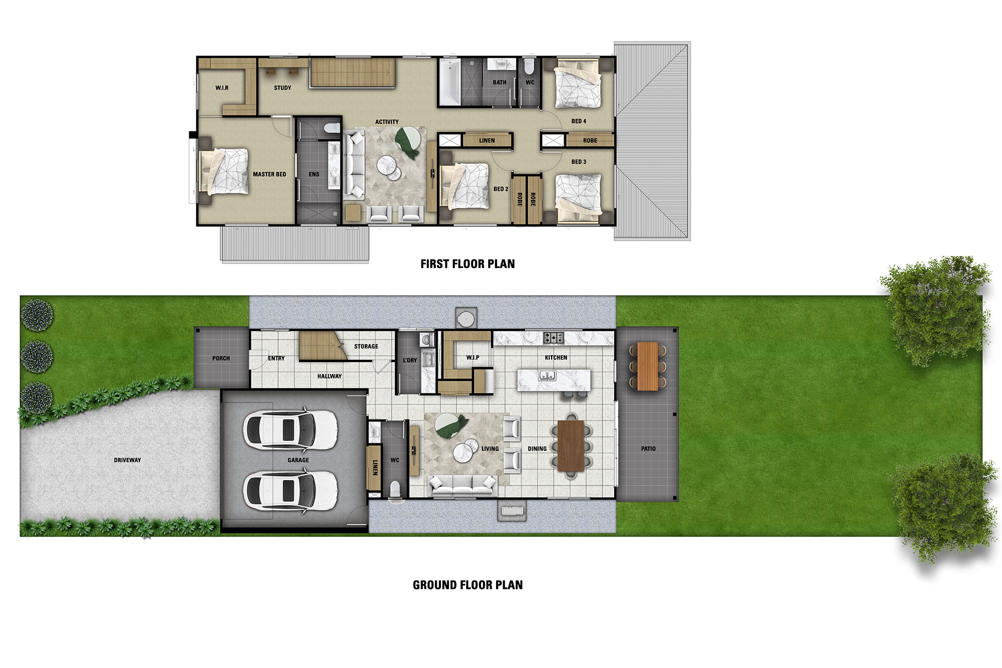 Colour Floorplan F30133 S30133 30 Enright St, Oxley & 30a Enright St, Oxley 30